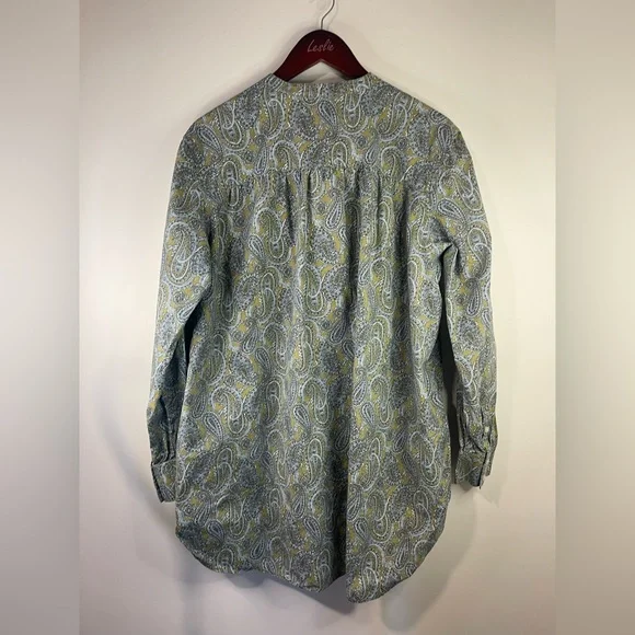 Lands'‎ End Paisley Blouse - Gray and Yellow - Picture 8 of 12